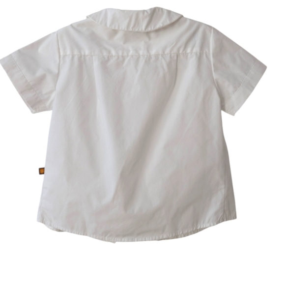 NWOT DENNIS UNIFORM Girls Peter Pan Collar Blouse Size 4 White Short Sleeve - Picture 2 of 5